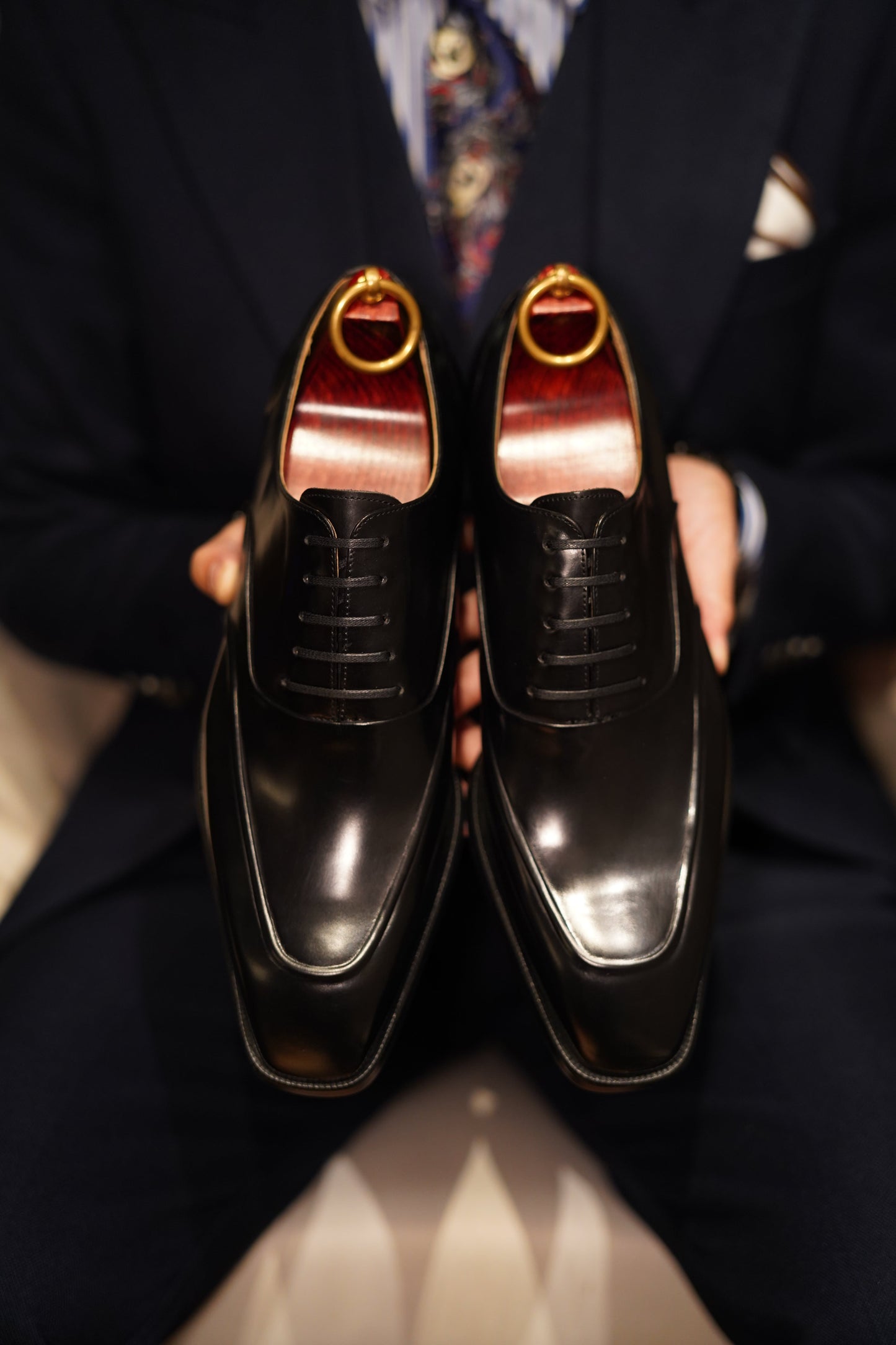Polished Patina Brown Dual Apron Leather Dress Shoes | Hides&Cult