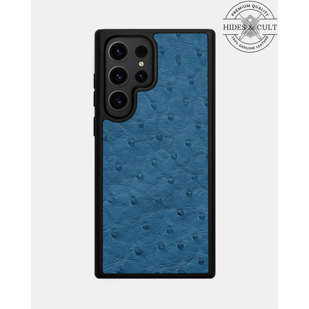 Luxury Exotic Ostrich Print Shockproof Genuine Leather Samsung Galaxy Series Cases