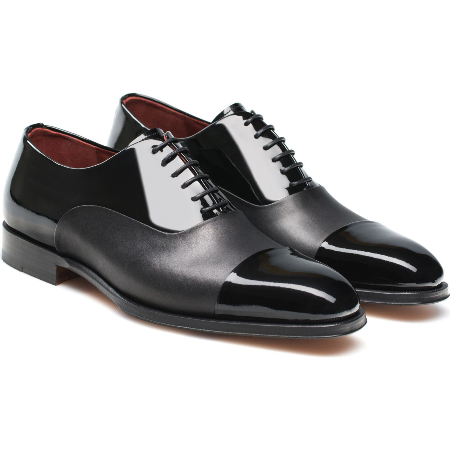 Patent - Grain Black Two Tone Oxford Brogue Leather Shoes | Hides&Cult