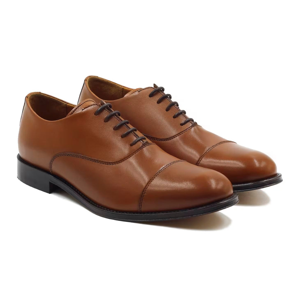 Cognac Brown Oxford Brogue Leather Shoes | Hides&Cult
