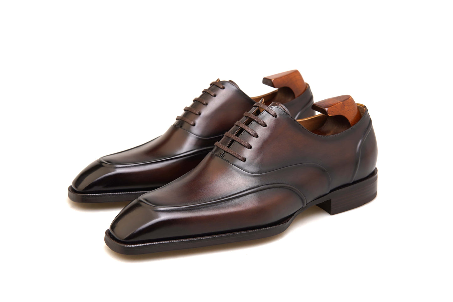Polished Patina Brown Dual Apron Leather Dress Shoes | Hides&Cult