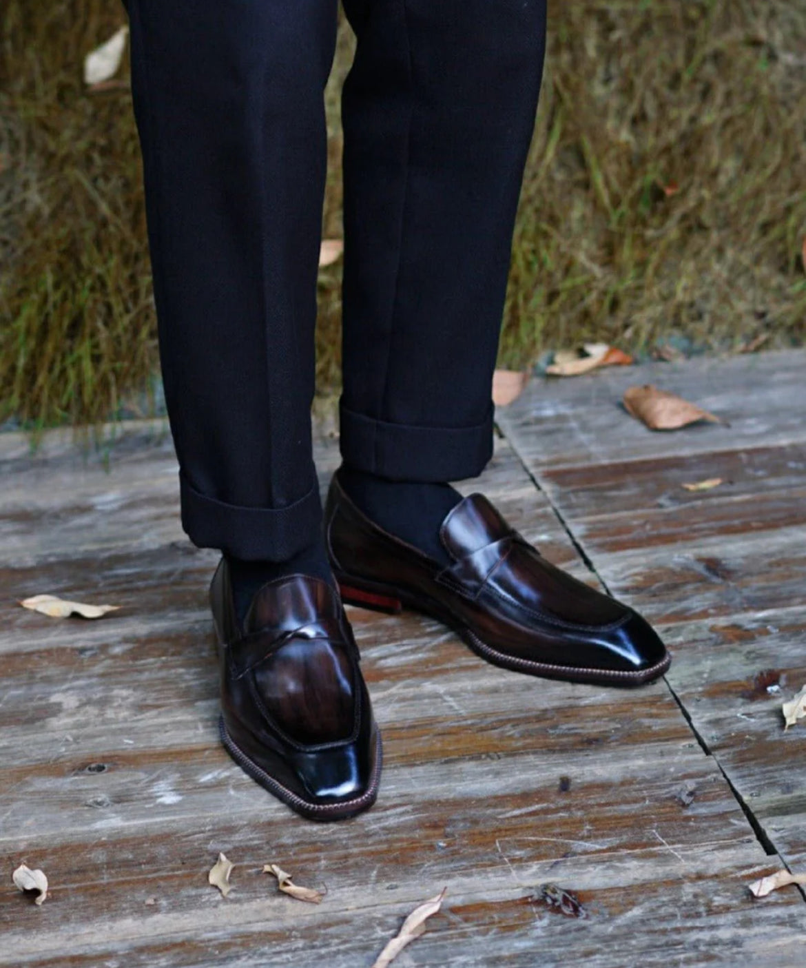 Dark Brown Patina Loafers | Hides&Cult