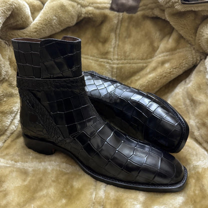 Croco High Ankle Jodhpur Boots | Hides&Cult