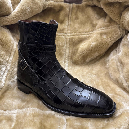 Croco High Ankle Jodhpur Boots | Hides&Cult