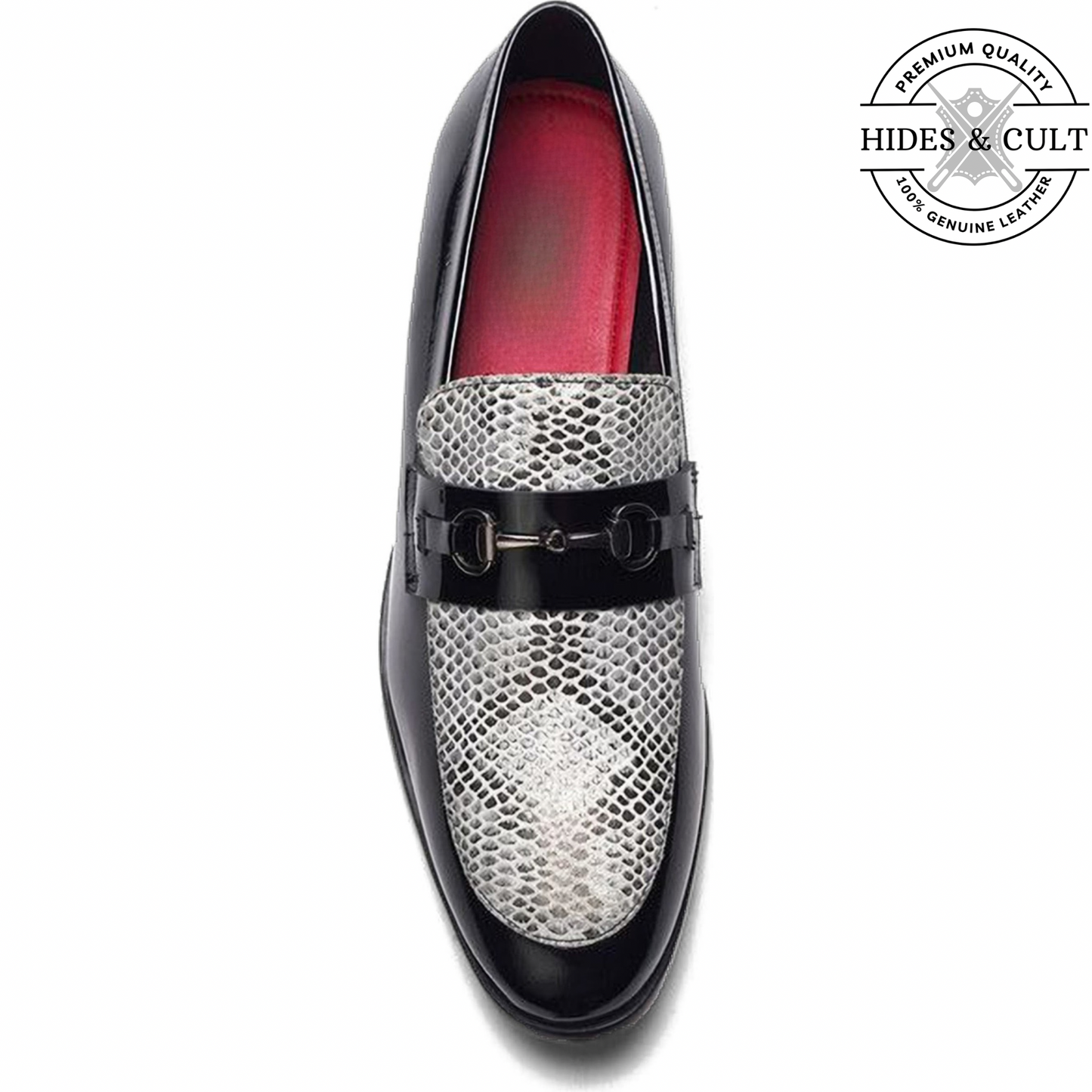 Black Patent - Snake Leather Moccasin Loafers | Hides&Cult