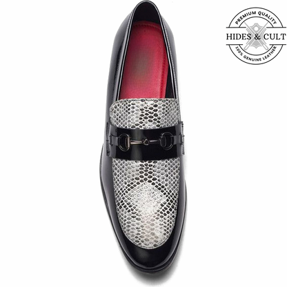 Black Patent - Snake Leather Moccasin Loafers | Hides&Cult