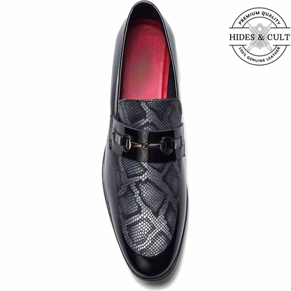 Black Patent - Anaconda Leather Moccasin Loafers | Hides&Cult