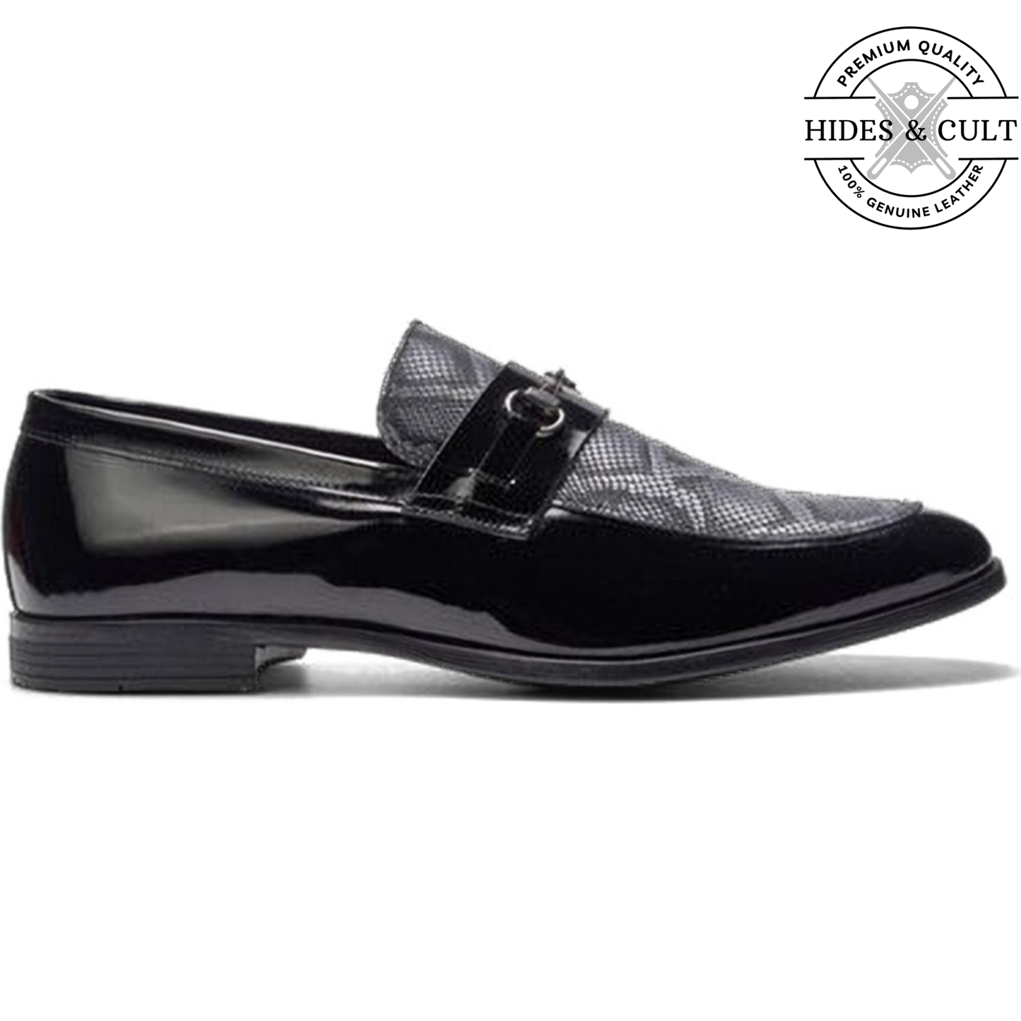 Black Patent - Anaconda Leather Moccasin Loafers | Hides&Cult