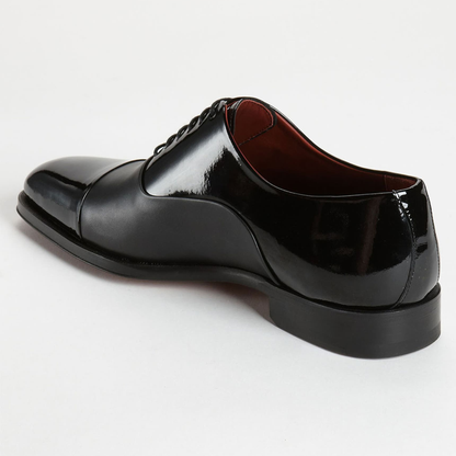 Patent - Grain Black Two Tone Oxford Brogue Leather Shoes | Hides&Cult
