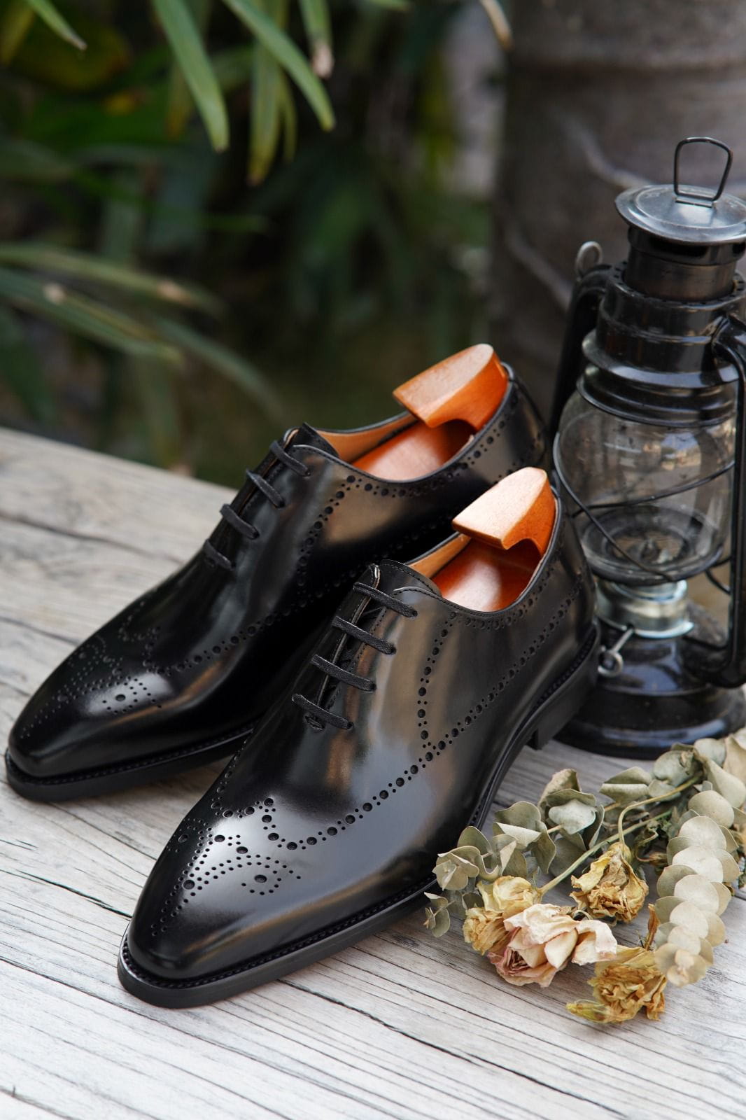 Black Wholecut Brogue Oxfords | Hides&Cult