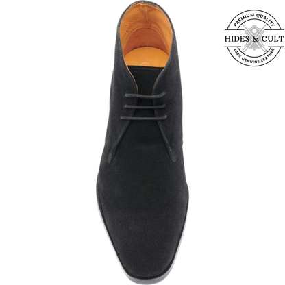 Black Suede Durable Leather Chukka Boots | Hides&Cult