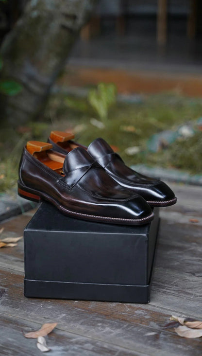Dark Brown Patina Loafers | Hides&Cult