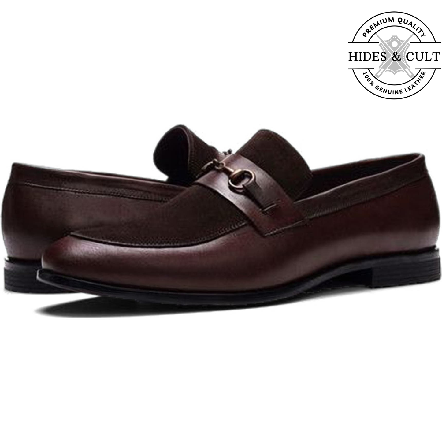 Brown Buckled Leather SlipOn Loafers | Hides&Cult