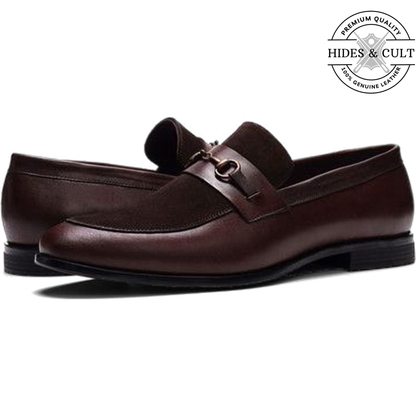 Brown Buckled Leather SlipOn Loafers | Hides&Cult
