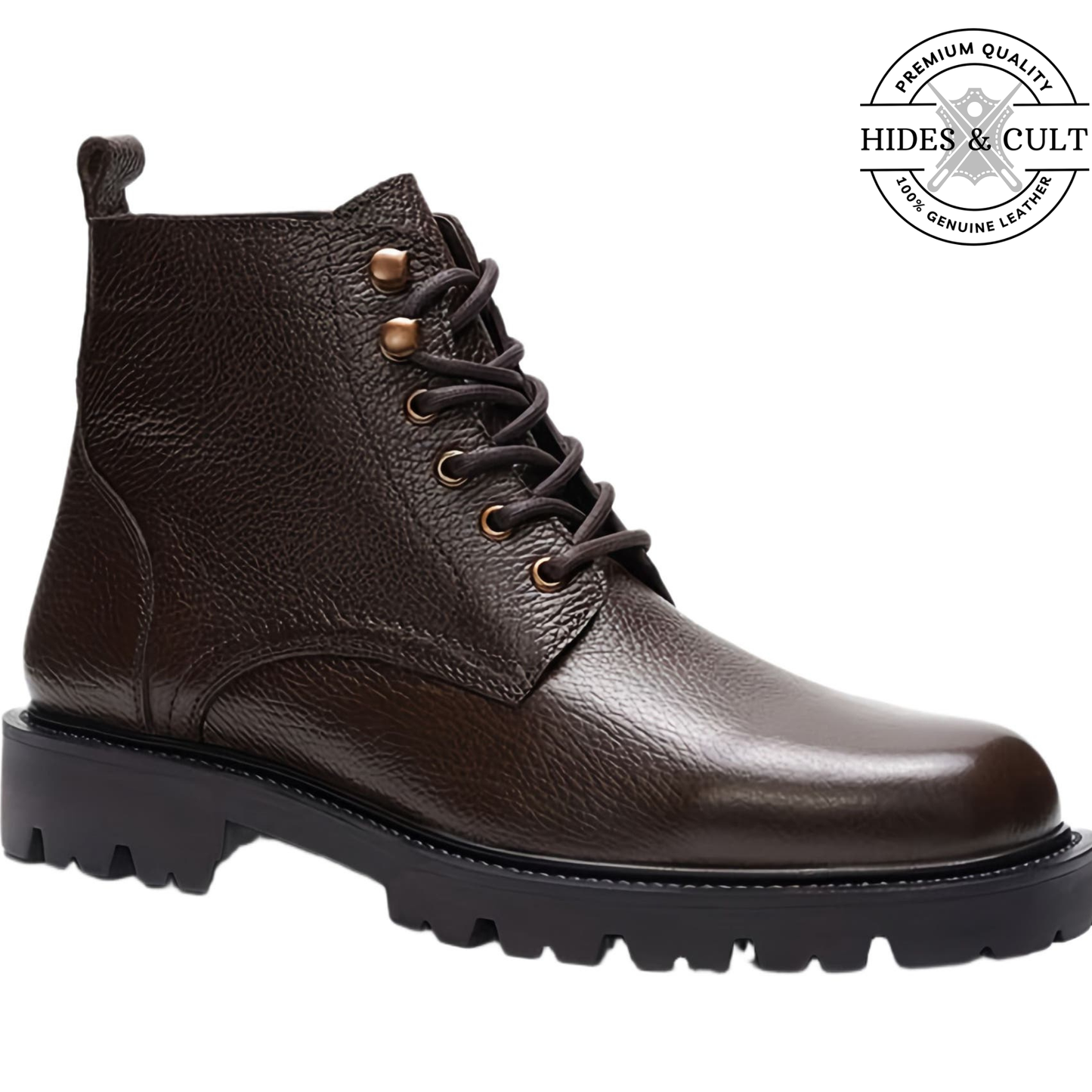Brown Milled Rugged Leather Boots | Hides&Cult