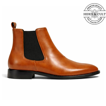 Tan Leather Party-wear Chelsea Boots | Hides&Cult