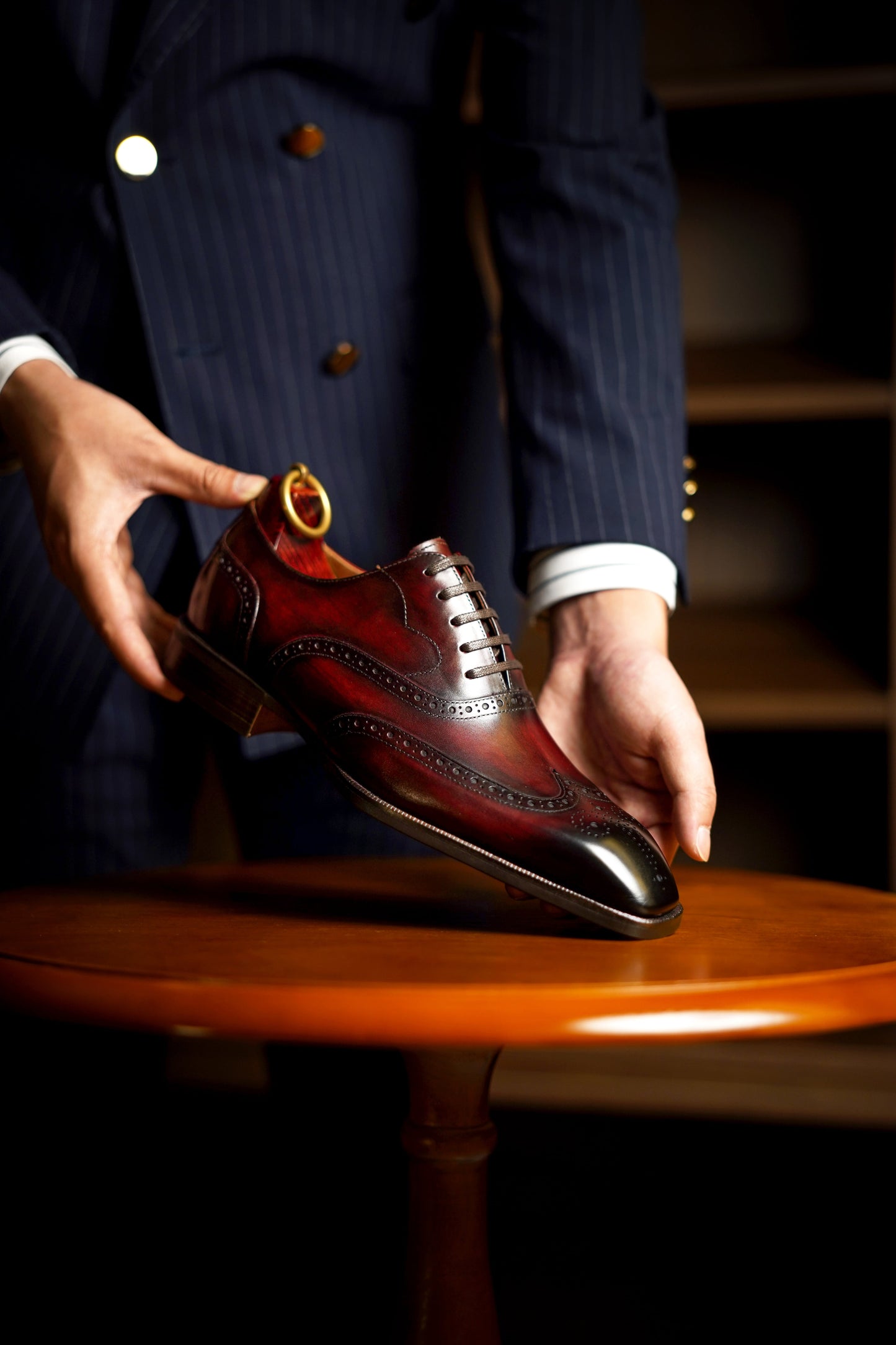 Burgundy Classic Wingtip Oxford Brogue Shoes | Hides&Cult