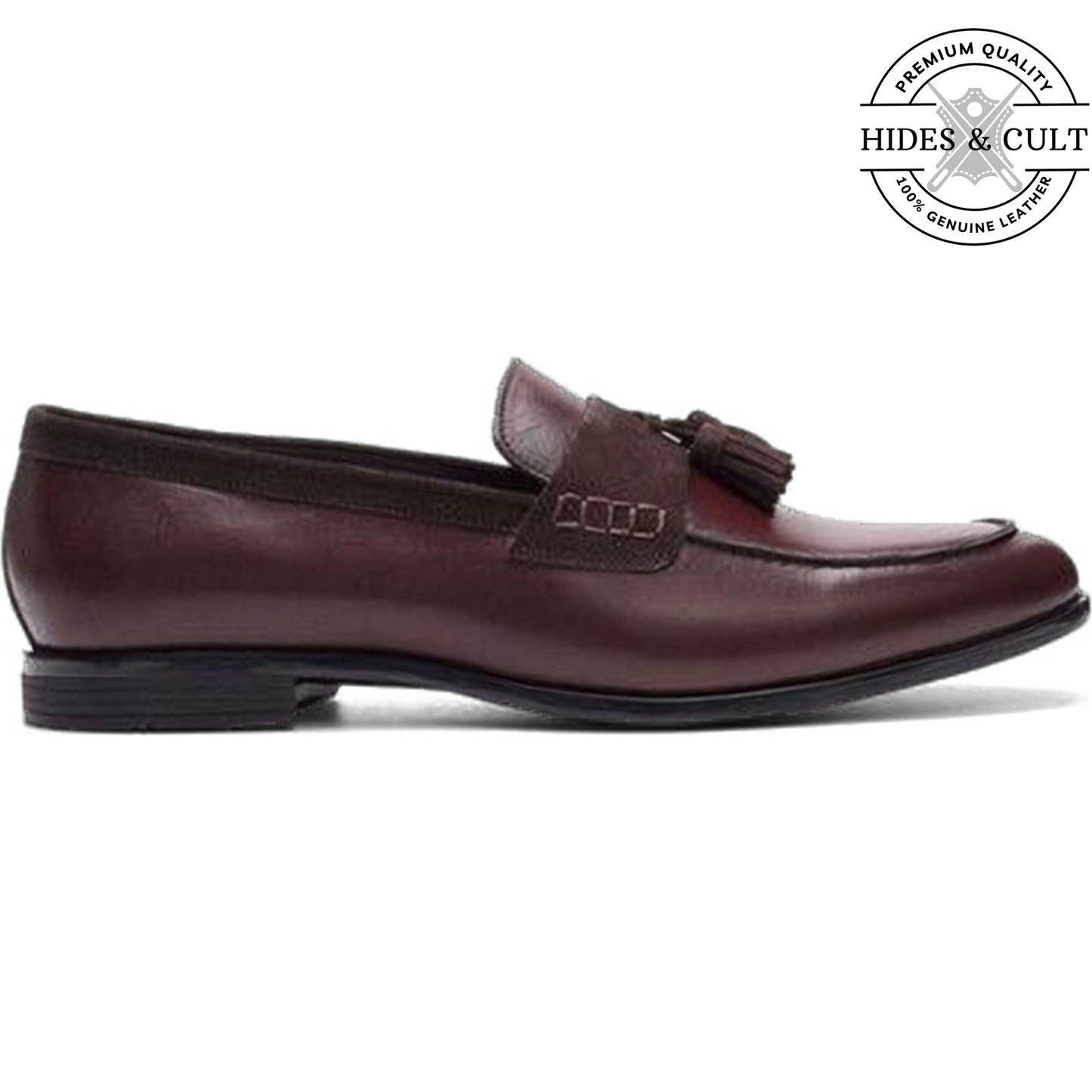 Brown Tassel Leather SlipOn Loafers | Hides&Cult