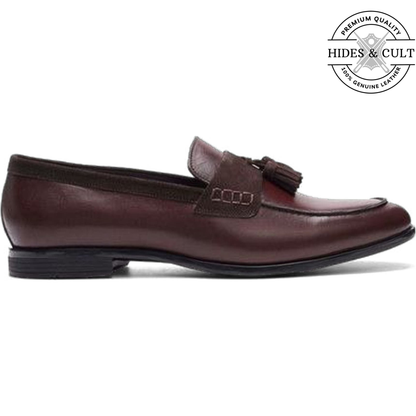 Brown Tassel Leather SlipOn Loafers | Hides&Cult