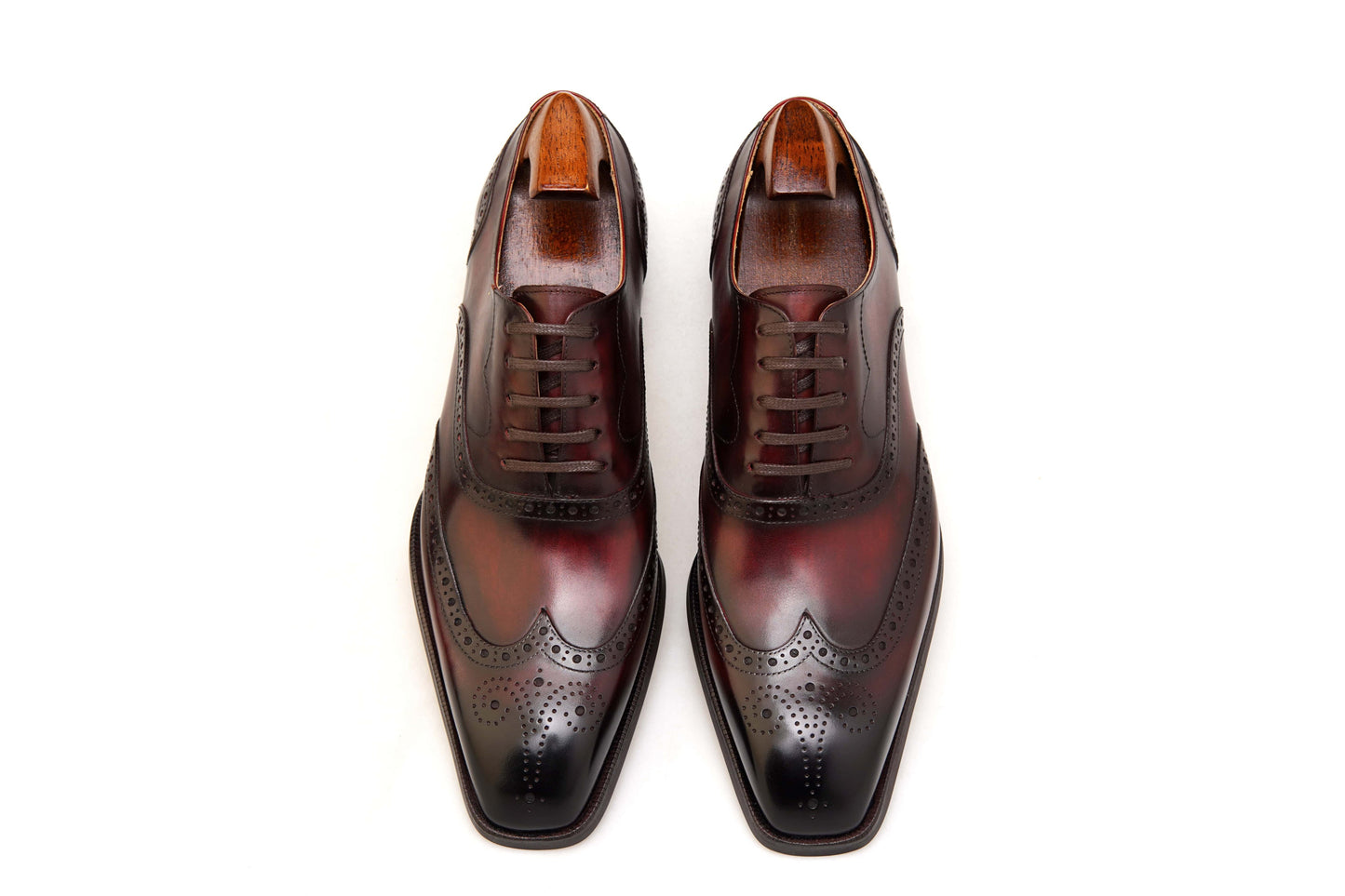 Burgundy Classic Wingtip Oxford Brogue Shoes | Hides&Cult