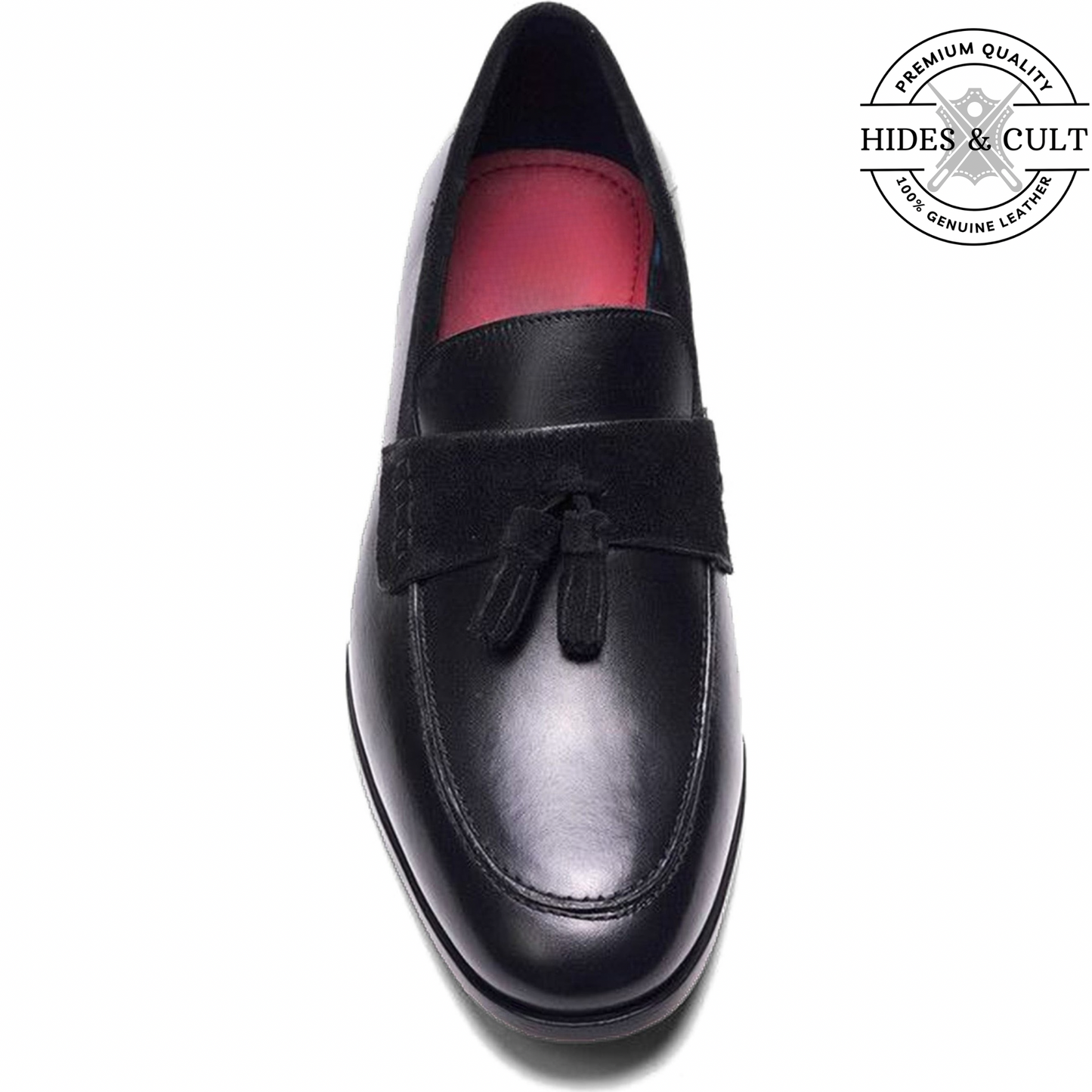 Black Tassel Leather SlipOn Loafers | Hides&Cult