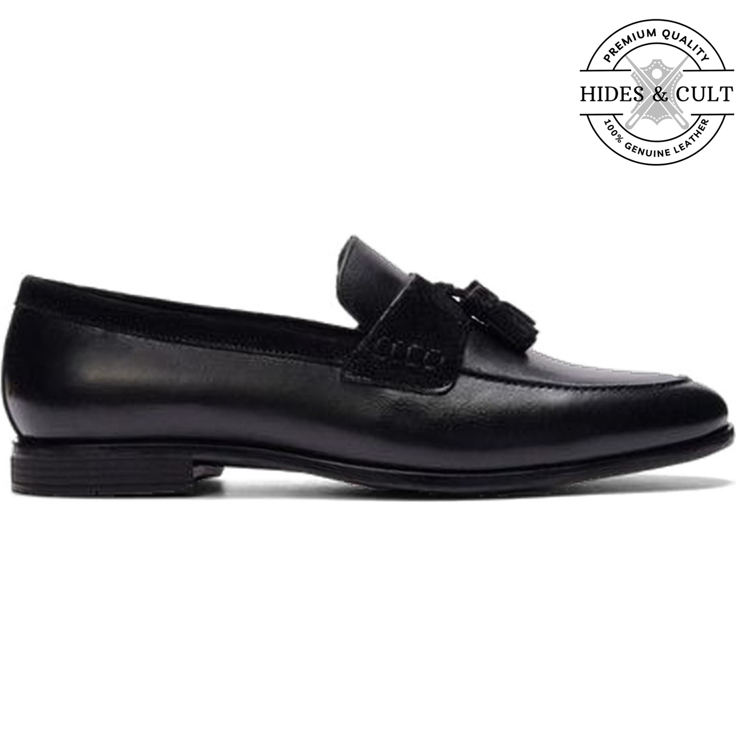 Black Tassel Leather SlipOn Loafers | Hides&Cult