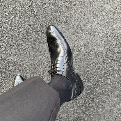 Black Lace Up Brogue Shoes | Hides&Cult