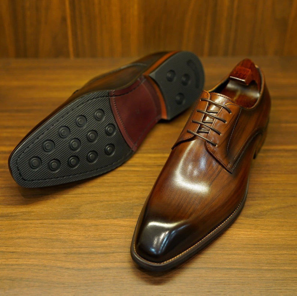 Patina Brown Lace Up Oxford Shoes | Hides&Cult