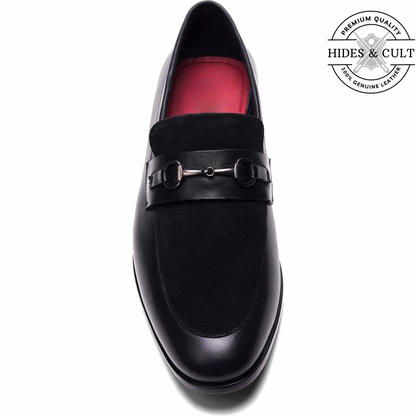 Black Buckled Leather SlipOn Loafers | Hides&Cult