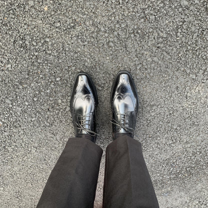 Black Lace Up Brogue Shoes | Hides&Cult