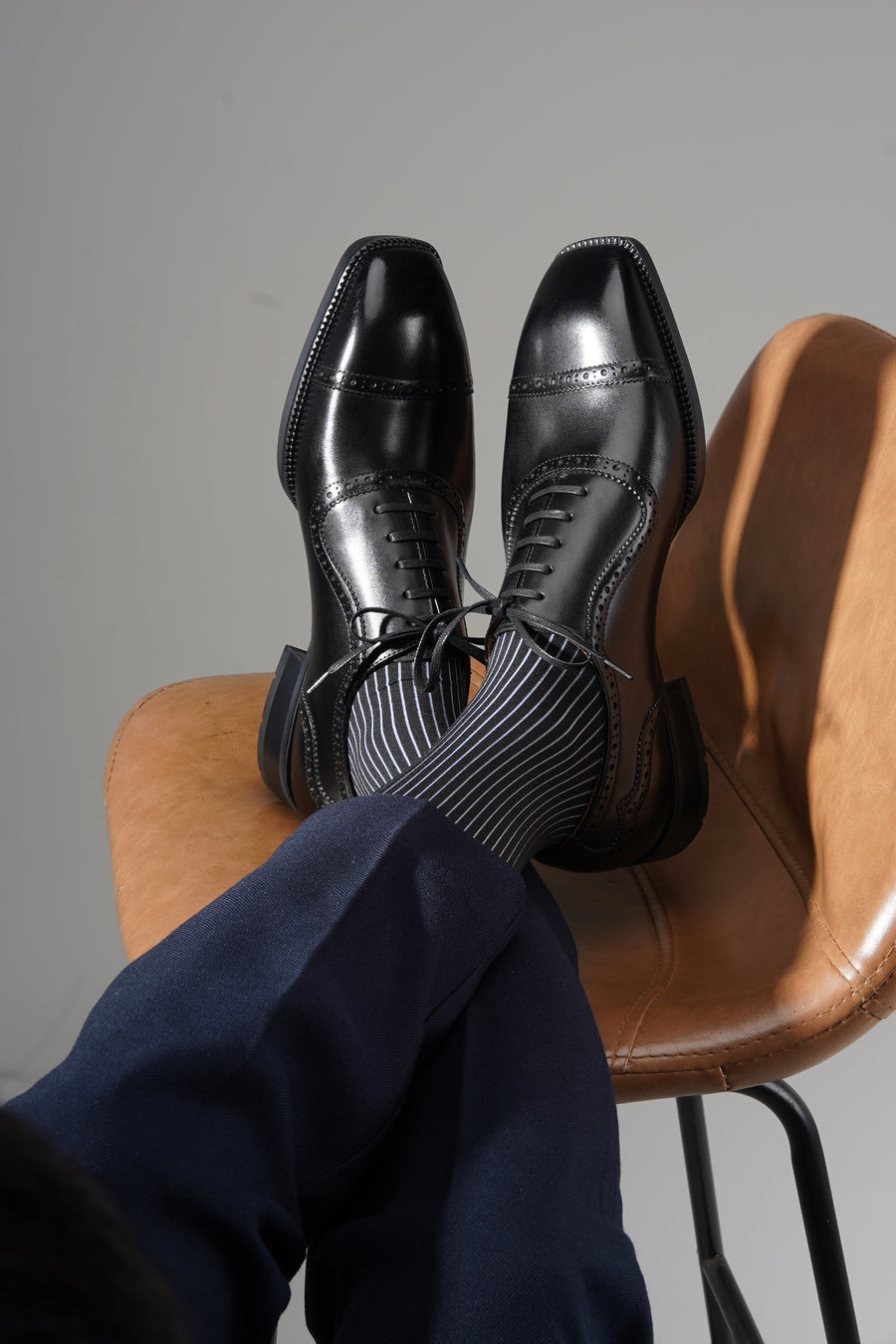 Brown Patina Toe Cut Oxford Brogue Shoes | Hides&Cult