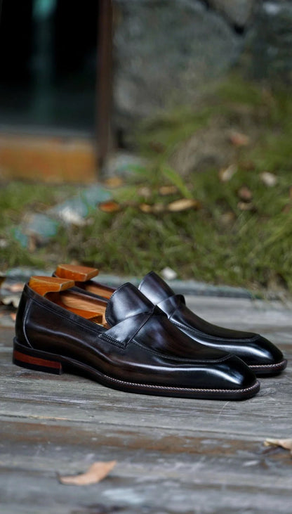 Dark Brown Patina Loafers | Hides&Cult