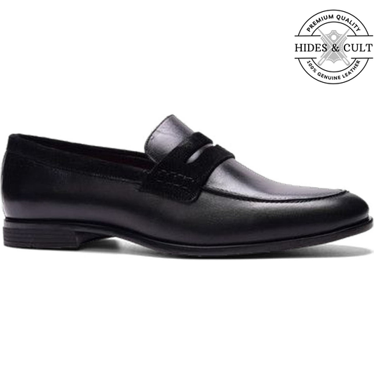 Classic Black Leather Moccasin Loafers | Hides&Cult
