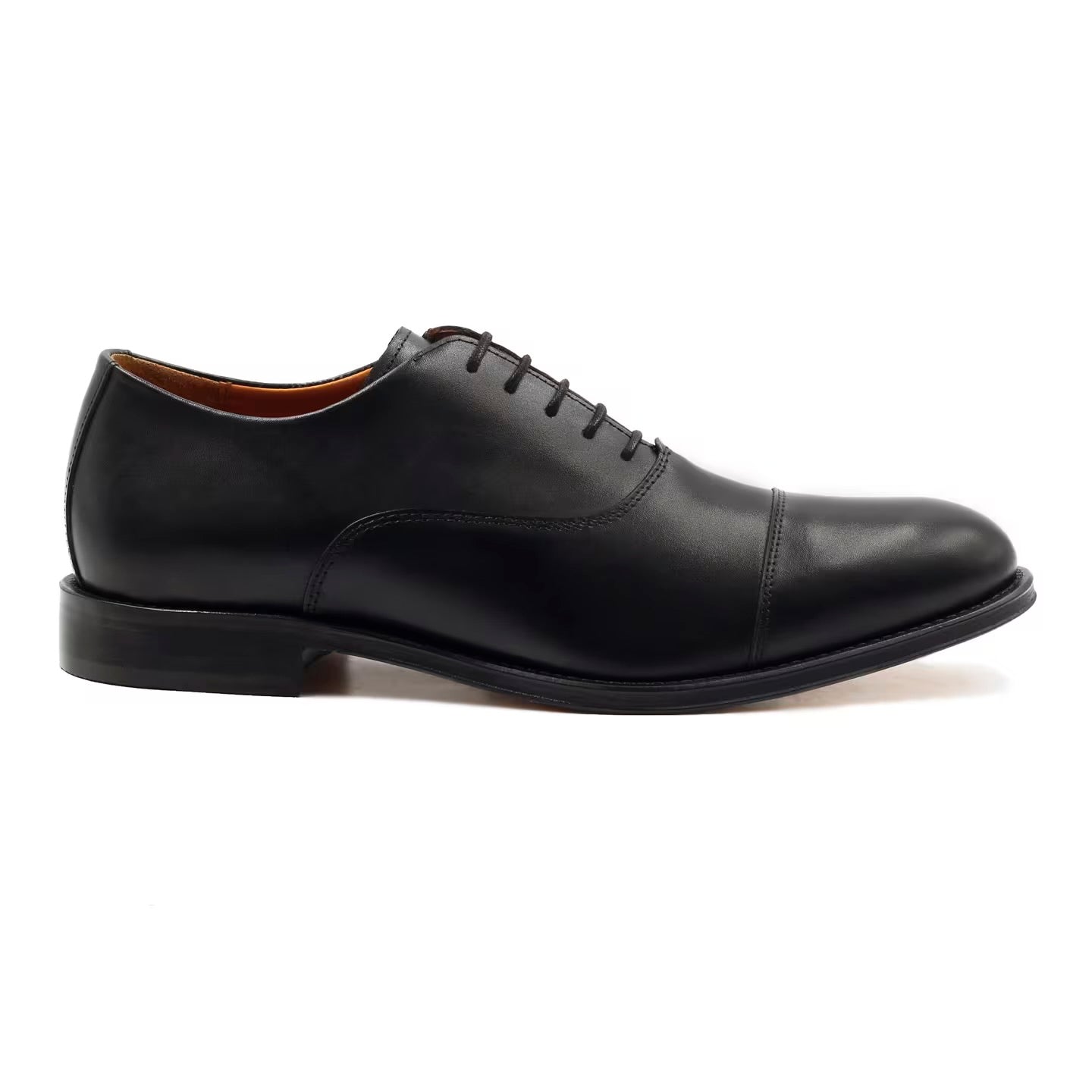 Solid Black Oxford Brogue Leather Shoes | Hides&Cult