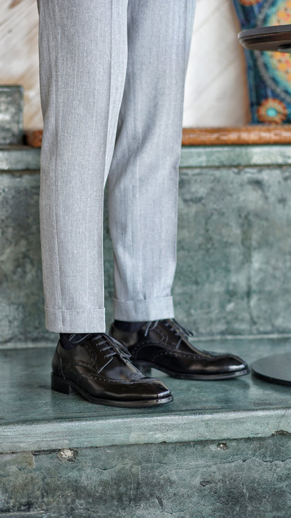 Black Lace Up Brogue Shoes | Hides&Cult