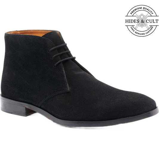 Black Suede Durable Leather Chukka Boots | Hides&Cult