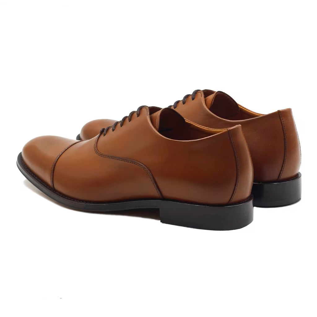 Cognac Brown Oxford Brogue Leather Shoes | Hides&Cult