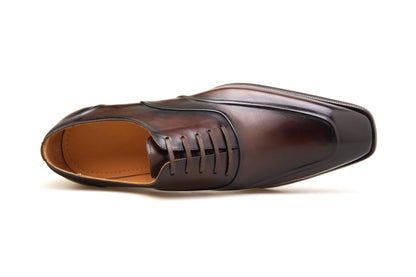 Polished Patina Brown Dual Apron Leather Dress Shoes | Hides&Cult