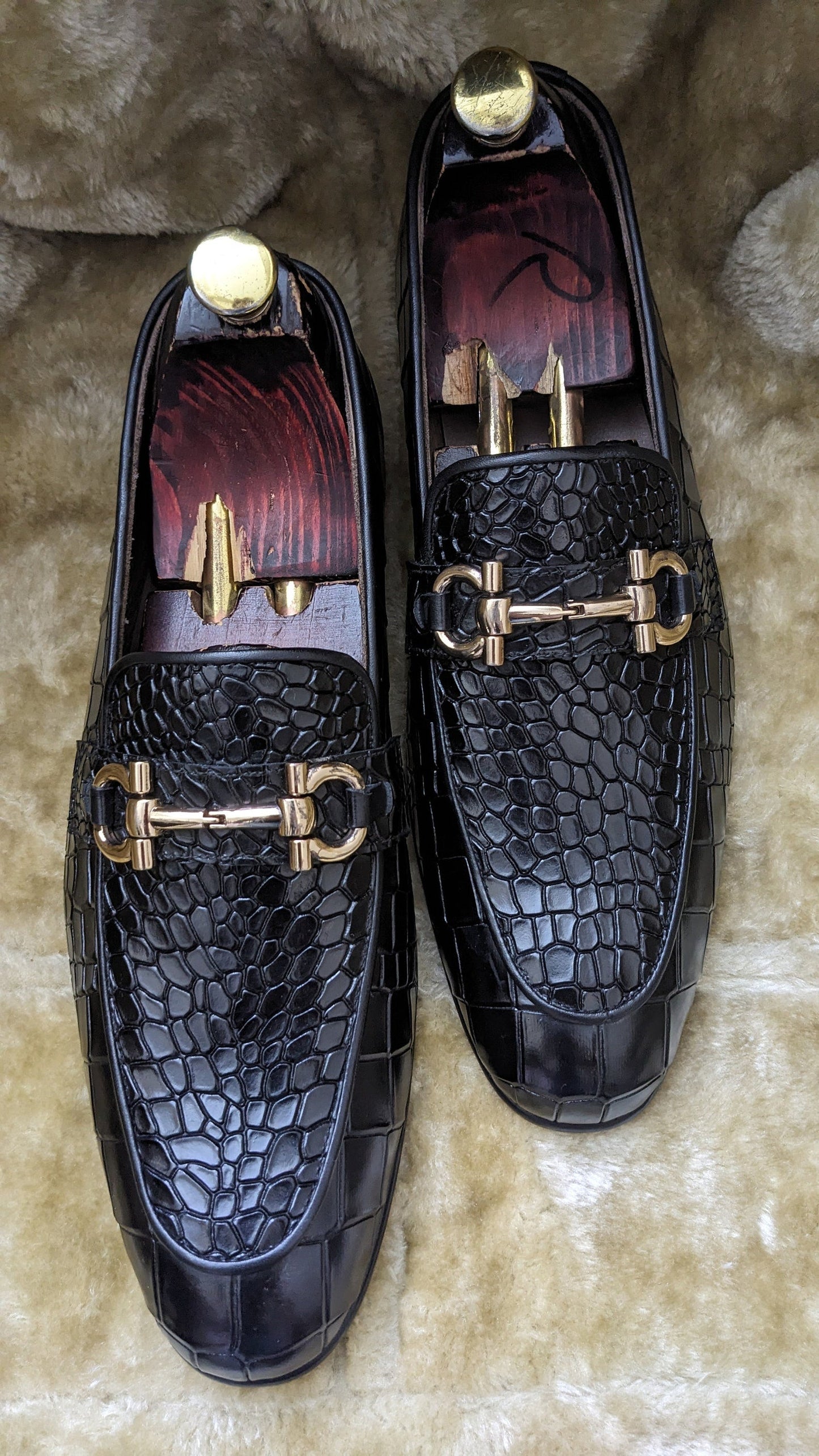 Croco Slip On Horse-bit Loafers | Hides&Cult