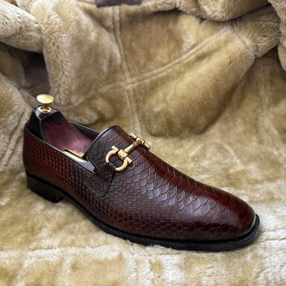 Python Slip On Horse-bit Loafers | Hides&Cult
