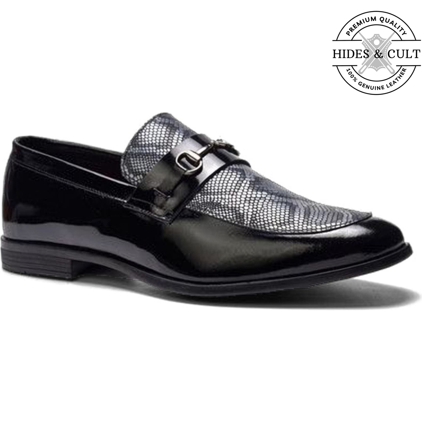 Black Patent - Anaconda Leather Moccasin Loafers | Hides&Cult