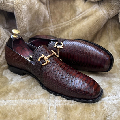 Python Slip On Horse-bit Loafers | Hides&Cult