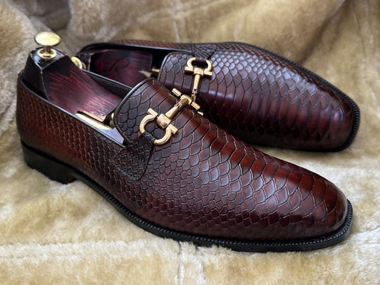 Python Slip On Horse-bit Loafers | Hides&Cult
