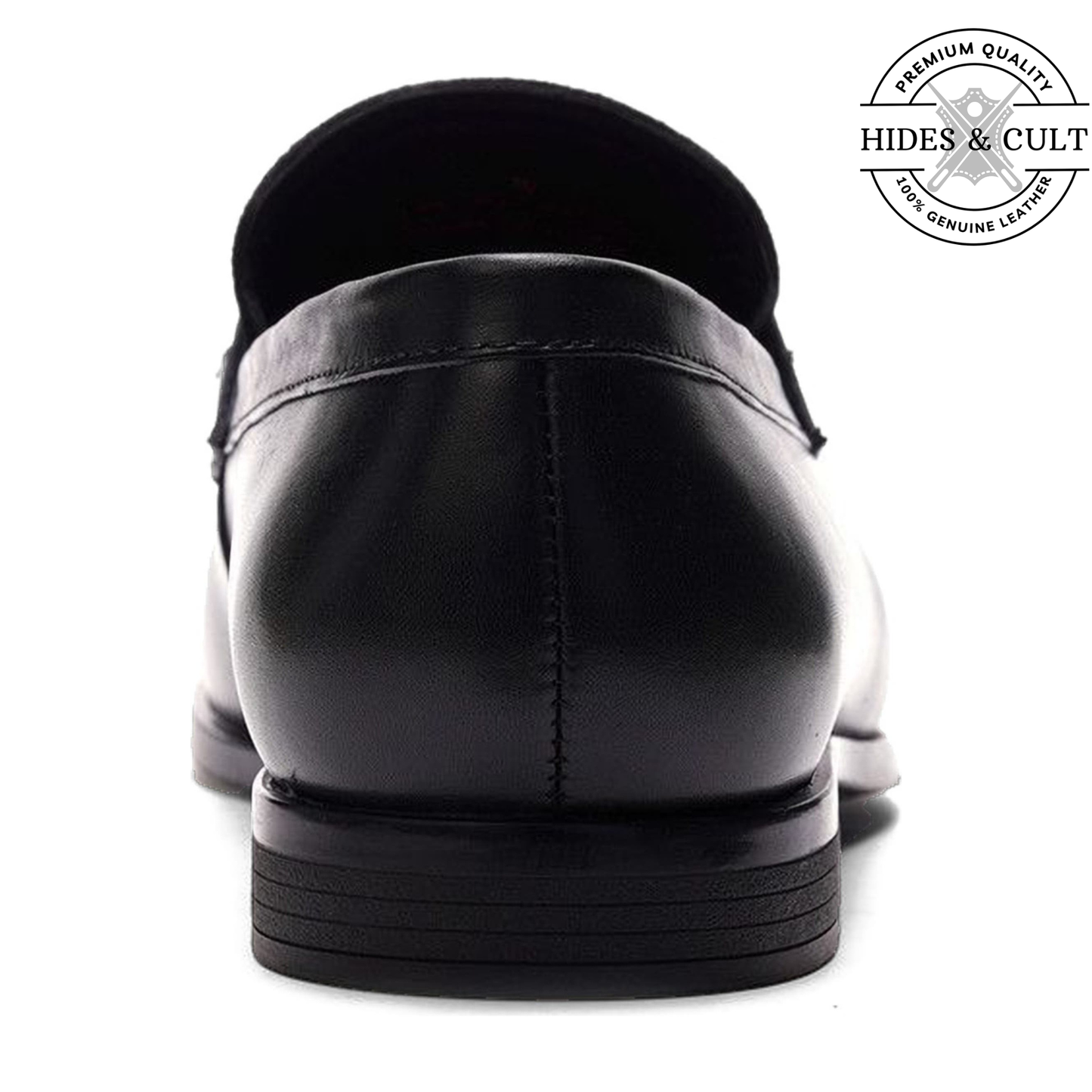 Black Buckled Leather SlipOn Loafers | Hides&Cult