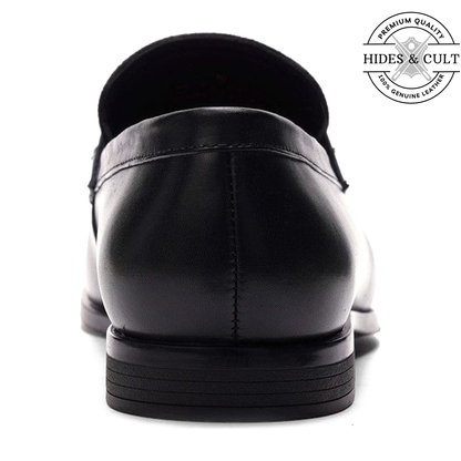 Black Buckled Leather SlipOn Loafers | Hides&Cult