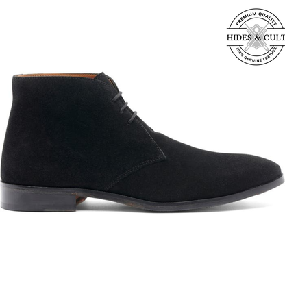 Black Suede Durable Leather Chukka Boots | Hides&Cult