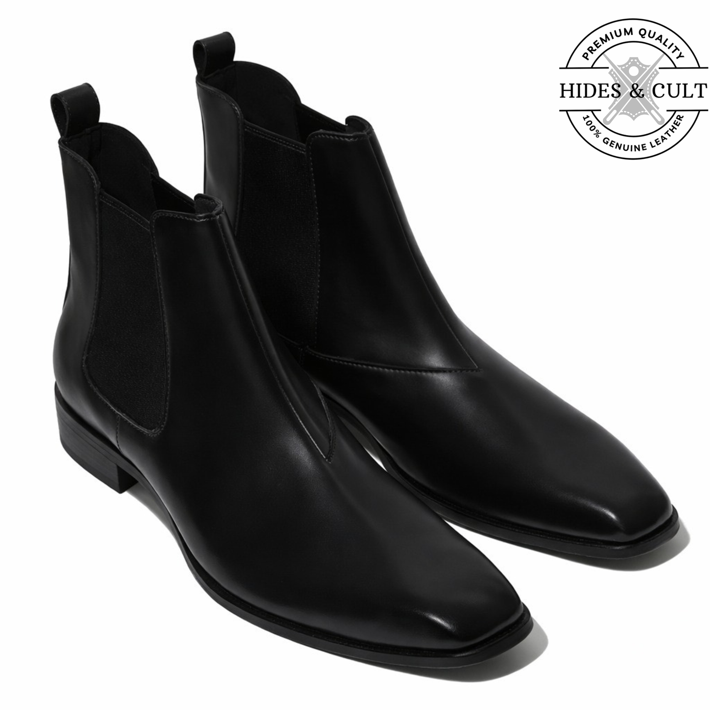 Black Leather Party-wear Chelsea Boots | Hides&Cult