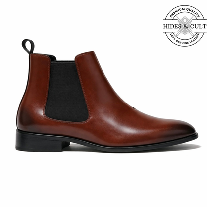 Brown Leather Party-wear Chelsea Boots | Hides&Culta