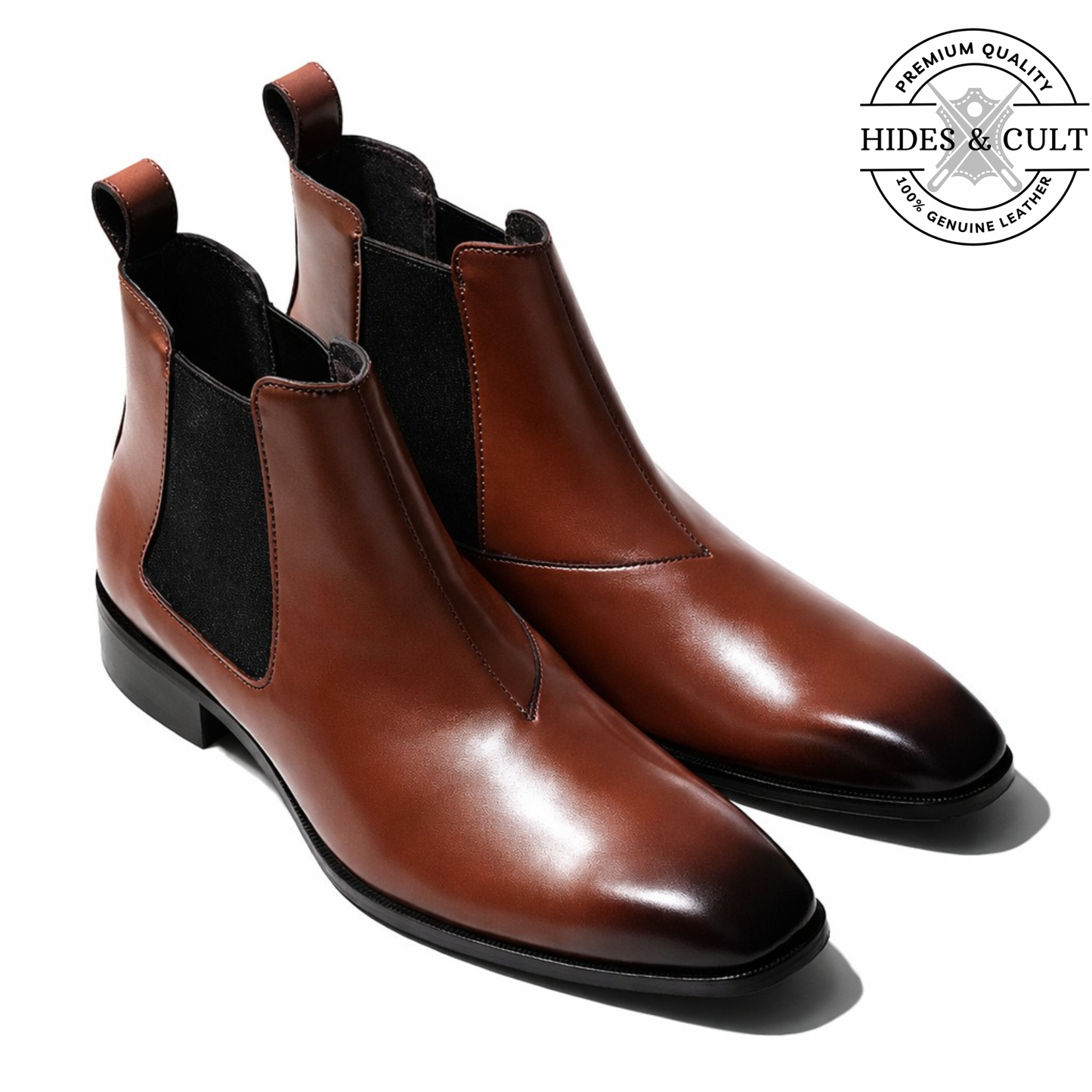 Brown Leather Party-wear Chelsea Boots | Hides&Culta