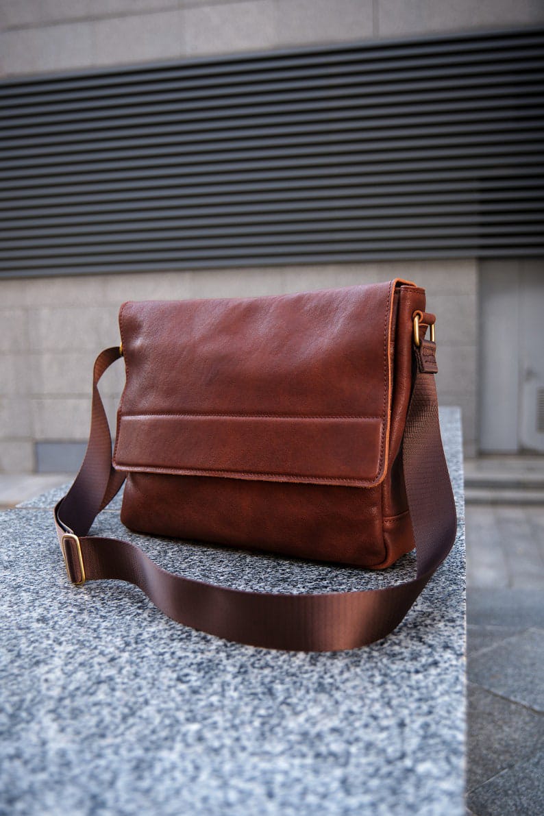 Leather Laptop Bag In Brown Colour